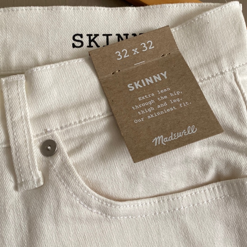 NWT Madewell 32x32 White Skinny Jeans